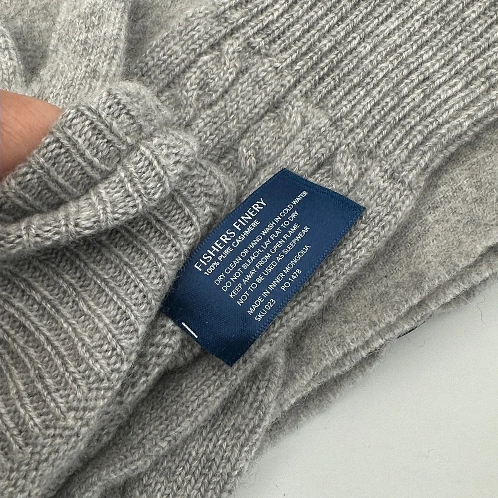 Fishers Finery 100% cashmere glove, scarf set Soft Grey